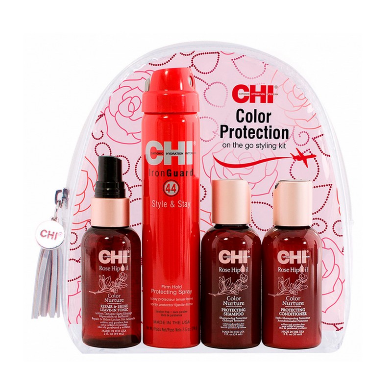 CHI ROSE HIP OIL COLOR PROTECTION TRAVEL KIT - Дорожній набір для фарбованого волосся
