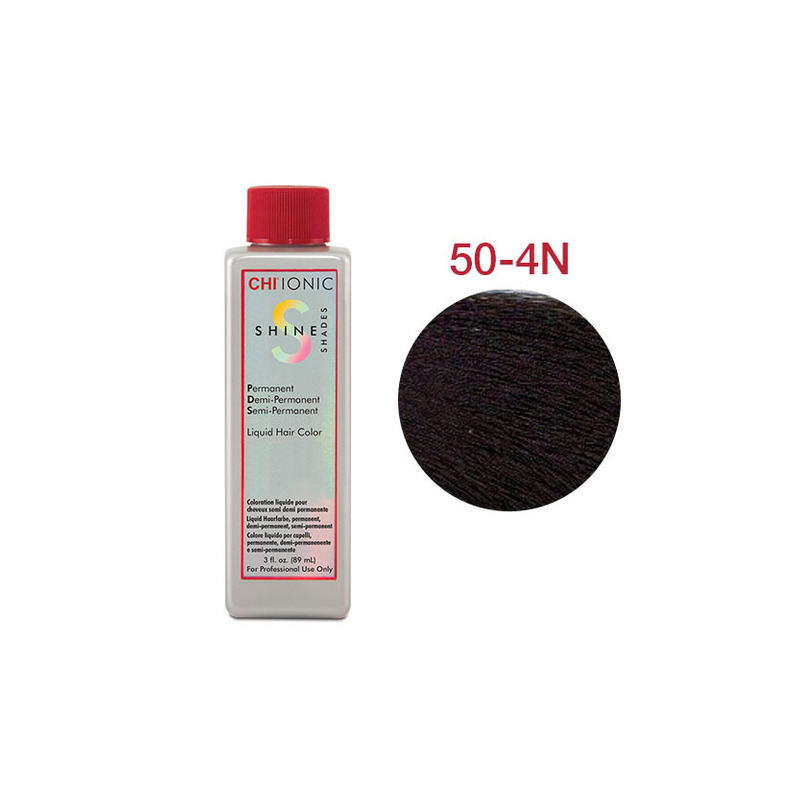CHI IONIC SHINE SHADES LIQUID COLOR 50-4N - Безаміачна рідка фарба для сивого волосся (темно-коричнева - натуральний відтінок)