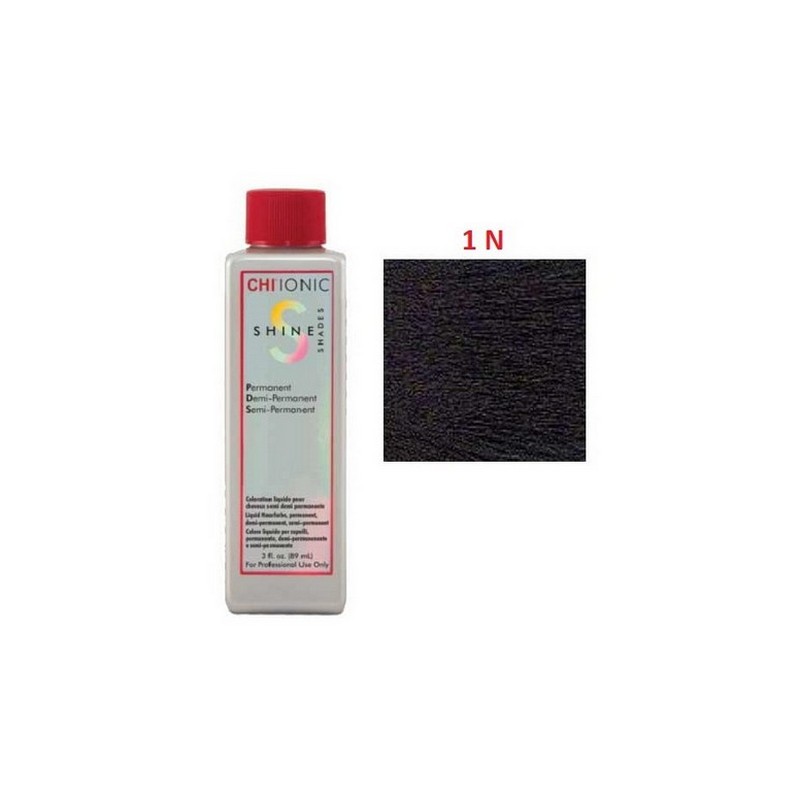 CHI IONIC SHINE SHADES LIQUID COLOR 1N - Безаміачна рідка фарба для волосся (глибокий чорний - натуральний відтінок)