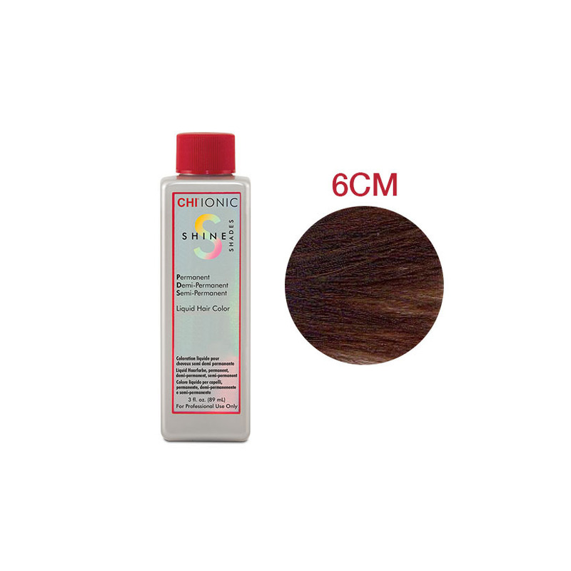 CHI IONIC SHINE SHADES LIQUID COLOR 6CM - Безаміачна рідка фарба для волосся (світло-коричнева - шоколадний мокко відтінок)