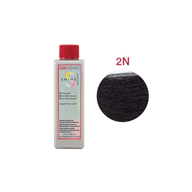 CHI IONIC SHINE SHADES LIQUID COLOR 2N - Безаміачна рідка фарба для волосся (чорна - натуральний відтінок)