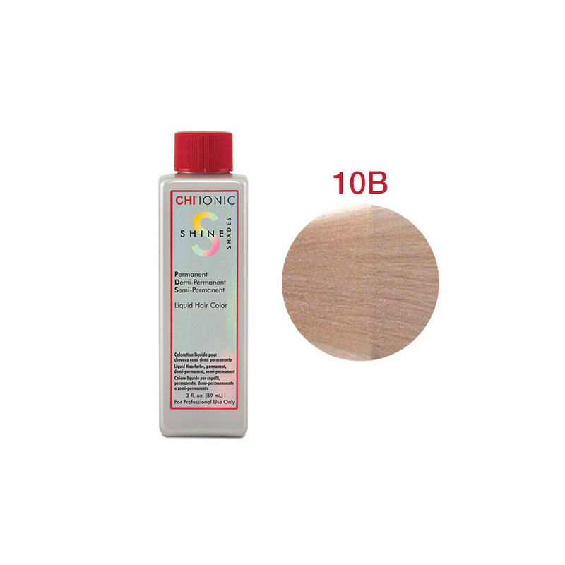 CHI IONIC SHINE SHADES LIQUID COLOR 10B - Безаміачна рідка фарба для волосся (дуже світлий блонд - бежевий відтінок)