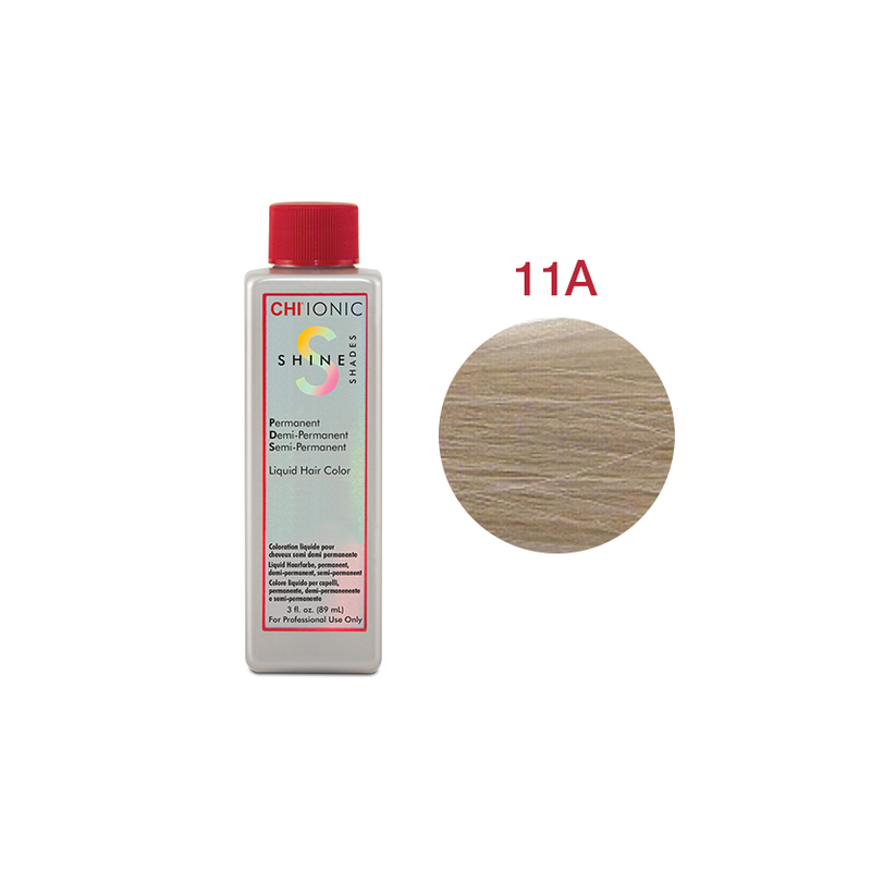 CHI IONIC SHINE SHADES LIQUID COLOR 11A - Безаміачна рідка фарба для волосся (супер світлий блонд - попелястий відтінок)