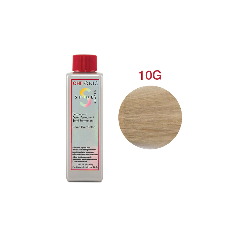 CHI IONIC SHINE SHADES LIQUID COLOR 10G - Безаміачна рідка фарба для волосся (дуже світлий блонд - золотавий відтінок)
