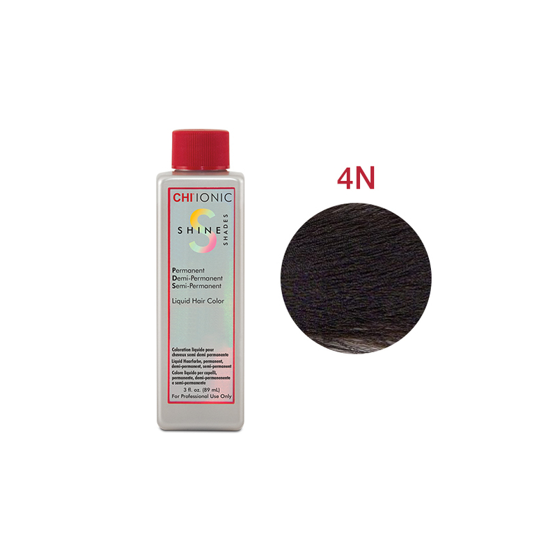 CHI IONIC SHINE SHADES LIQUID COLOR 4N - Безаміачна рідка фарба для волосся (середньо-коричнева - натуральний відтінок)