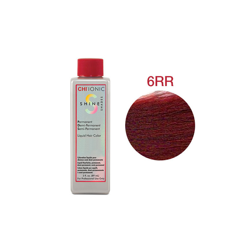 CHI IONIC SHINE SHADES LIQUID COLOR 6RR - Безаміачна рідка фарба для волосся (світло-коричнева - інтенсивний червоний відтінок)