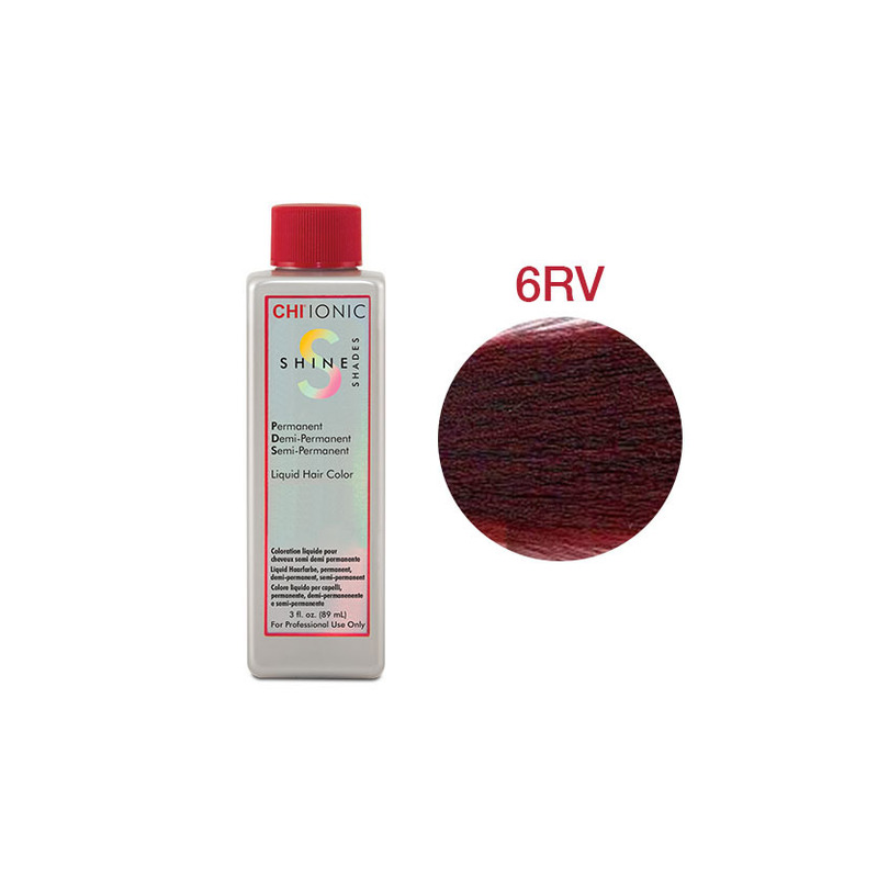 CHI IONIC SHINE SHADES LIQUID COLOR 6RV - Безаміачна рідка фарба для волосся (світло-коричнева - червоно-фіолетовий відтінок)