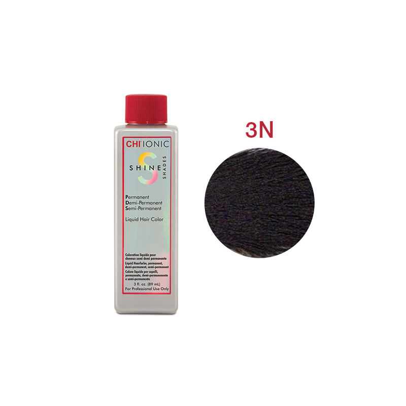 CHI IONIC SHINE SHADES LIQUID COLOR 3N - Безаміачна рідка фарба для волосся (дуже темна коричнева - натуральний відтінок)
