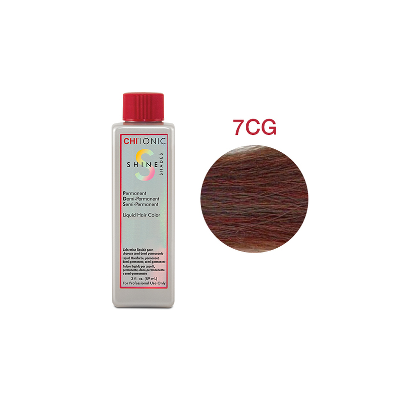 CHI IONIC SHINE SHADES LIQUID COLOR 7CG - Безаміачна рідка фарба для волосся (темний блонд - мідно-золотавий відтінок)