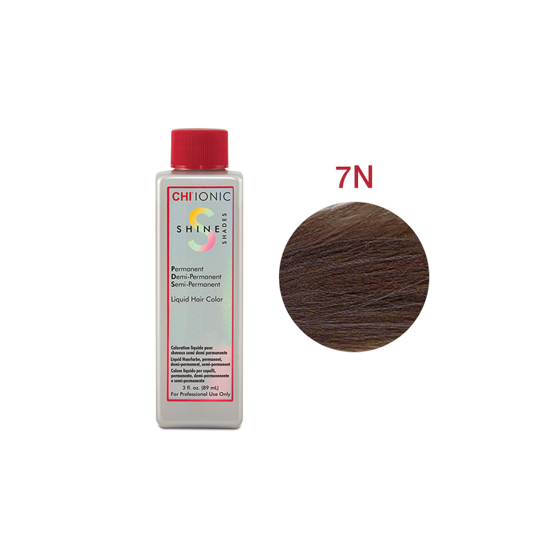 CHI IONIC SHINE SHADES LIQUID COLOR 7N - Безаміачна рідка фарба для волосся (темний блонд - натуральний відтінок)