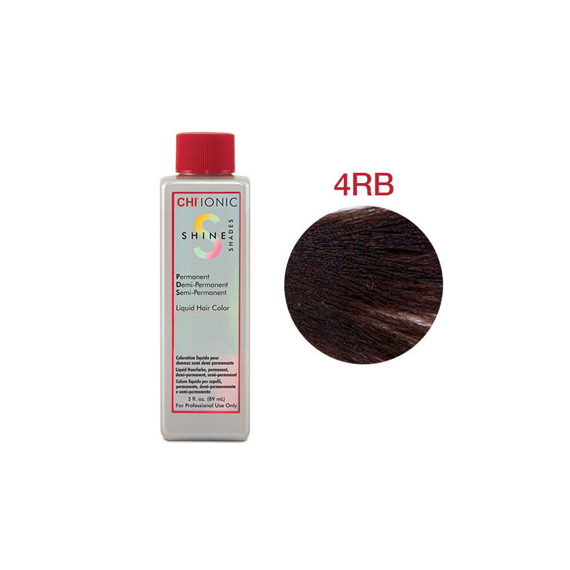 CHI IONIC SHINE SHADES LIQUID COLOR 4RB - Безаміачна рідка фарба для волосся (темно-коричнева - червоно-коричневий відтінок)
