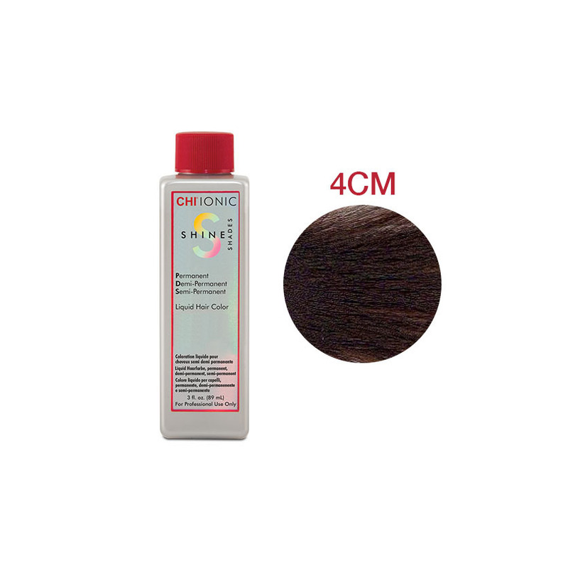 CHI IONIC SHINE SHADES LIQUID COLOR 4CM - Безаміачна рідка фарба для волосся (темно-коричнева - шоколадний мокко відтінок)