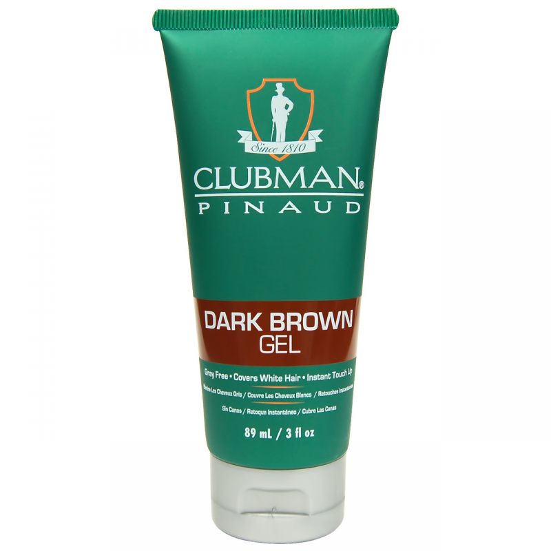 CLUBMAN PINAUD TEMPORARY HAIR COLOR GEL DARK BROWN - Гель для укладання та підфарбовування сивого волосся темно-коричневого кольору