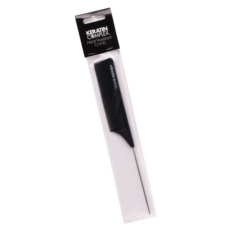 KERATIN COMPLEX HEAT RESISTANT METAL TAIL COMB - Гребінець для волосся термостійкий - Зображення 2