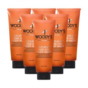 WOODY’S JUST4PLAY HAIR BODY WASH 6PC DISPLAY – Набір з 6 засобів: чоловічий шампунь і гель для душу 2 в 1