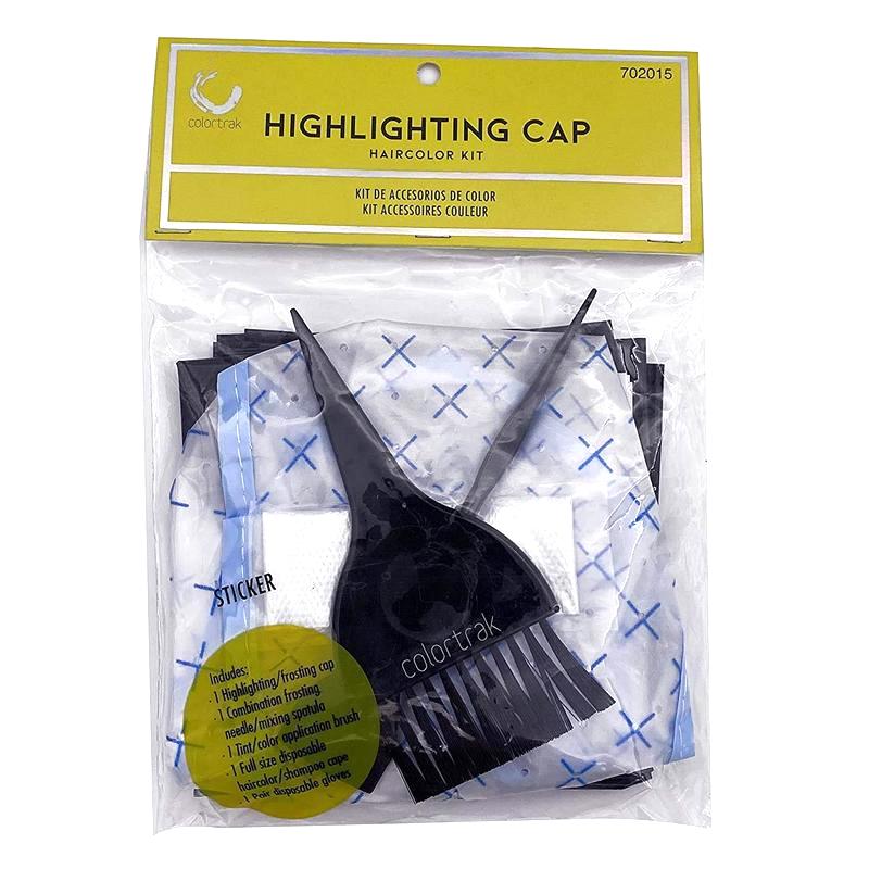 COLORTRAK HIGHLIGHTING CAP HAIRCOLOR KIT - Набір для мелірування та фарбування волосся: шапочка, голка-лопатка, пензлик, накидка, рукавички