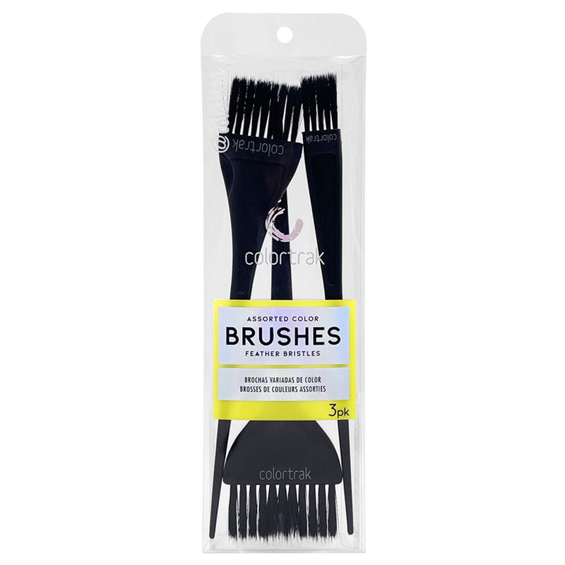 COLORTRAK 3 ASSORTED FEATHER BRISTLE COLOR BRUSHES 3 PACK - Набір пензликів для фарбування волосся (3 штуки)