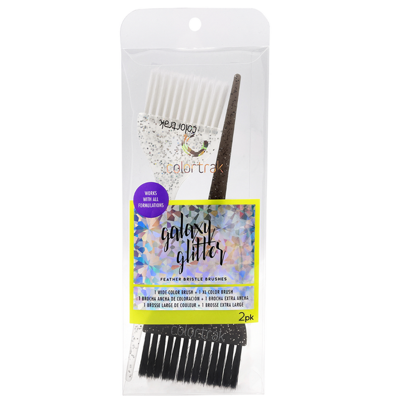 COLORTRAK GALAXY GLITTER FEATHER BRISTLE BRUSHES 2 PACK - Набір широких пензликів для фарбування волосся (2 штуки)